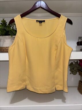 Perceptions Yellow Scoop Neck Tank Top Size Petite 12